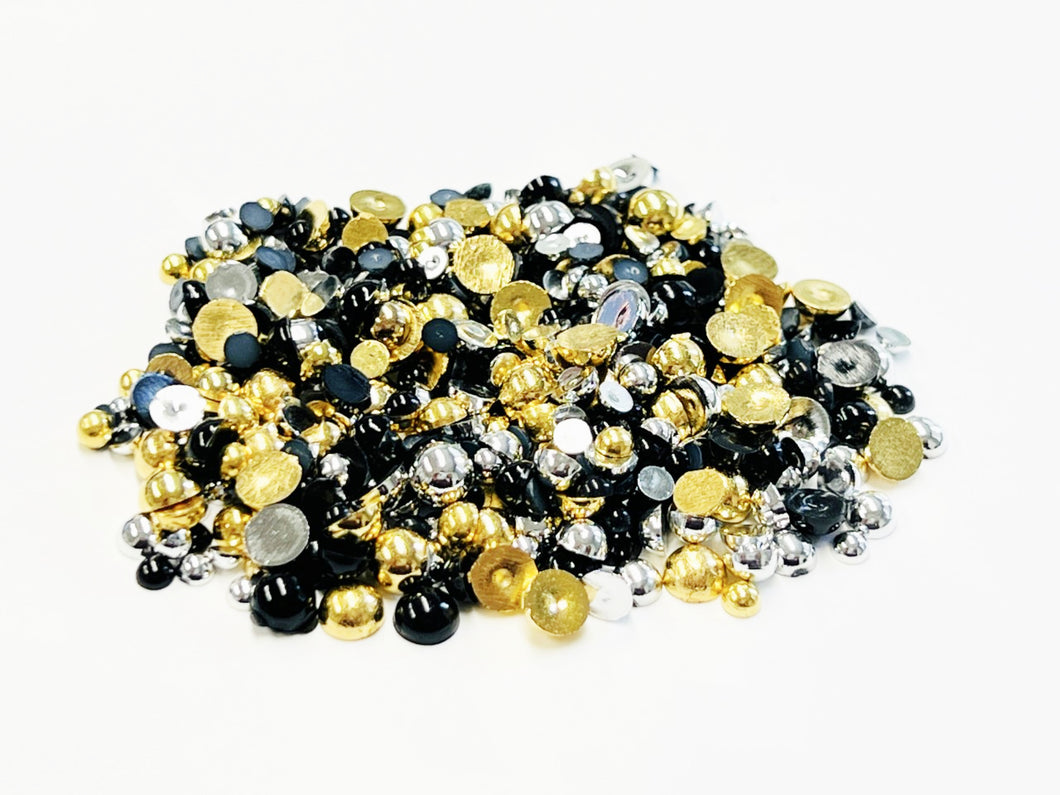 Gina K. Designs - Embellishment - Pearl Mix - Black, Gold & Silver. A perfect embellishment for the front of hand crafted cards, scrapbook pages and more. Available at Embellish Away located in Bowmanville Ontario Canada.