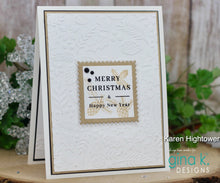 Cargar imagen en el visor de la galería, Gina K. Designs - Embossing Folder - Holiday Floral. The embossing folders create deeply etched designs for a truly dimensional effect. They can also be used for a verity of fun cardmaking techniques. Embossing folders measure 5 x 7 inches. Available at Embellish Away located in Bowmanville Ontario Canada. Card design by Karen Hightower.
