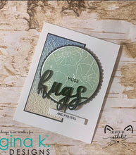 गैलरी व्यूवर में इमेज लोड करें, Gina K. Designs - Embossing Folder - Petite Flourish. Our embossing folders create deeply etched designs for a truly dimensional effect. They can also be used for a verity of fun cardmaking techniques. Embossing folders measure 5 x 7 inches. Available at Embellish Away located in Bowmanville Ontario Canada. Card example by brand ambassador.

