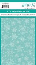 Load image into Gallery viewer, Gina K. Designs - Embossing Folder - Snowflakes. The embossing folders create deeply etched designs for a truly dimensional effect. They can also be used for a verity of fun cardmaking techniques. Embossing folders measure 5 x 7 inches. Available at Embellish Away located in Bowmanville Ontario Canada.
