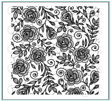Gina K. Designs - Rubber Background Stamp - Rose Lace. This is a large 6