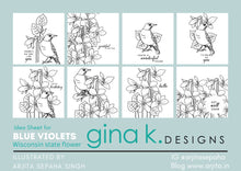 Load image into Gallery viewer, Gina K. Designs - Stamp &amp; Die Set - Blue Violets. Blue Violet is a stamp set by Arjita Singh. This set is made of premium clear photopolymer and measures 6&quot; X 8&quot;. The die set gives you the ability to cut out and layer, creating texture to your creation. Available at Embellish Away located in Bowmanville Ontario Canada. Idea Sheet by Arjita Sepha Singh
