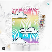 Cargar imagen en el visor de la galería, Gina K. Designs - Stamps - Be The Rainbow.&nbsp;Be The Rainbow is a stamp set by artist Emily Loggans. This set is made of premium clear photopolymer and measures 6&quot; X 8&quot;. Made in the USA.FEATURESRainbow, Cloud, Love, Encouragement Available at Embellish Away located in Bowmanville Ontario Canada. Example by brand ambassador.
