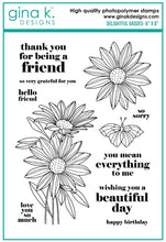 Charger l&#39;image dans la galerie, Gina K. Designs - Dies - Delightful Daisies. Our dies are compatible with most die cutting machines.  Follow the manufacturer&#39;s instructions for your specific machine for cutting wafer thin dies.  The Delightful Daisies set coordinates with the Delightful Daisies Stamp Set. Each sold separately. Made in USA. Available at Embellish Away located in Bowmanville Ontario Canada. Coordinating Stamp sold separate.
