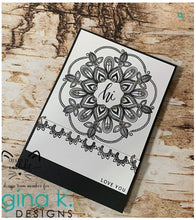 Charger l&#39;image dans la galerie, Gina K. Designs - Stamps - Mandala Maker 2. Mandala Maker 2 is a stamp set by Rina Krupsky. This set is made of premium clear photopolymer and measures 6&quot; X 8&quot;. Made in the USA. Available at Embellish Away located in Bowmanville Ontario Canada. Example by brand ambassador.
