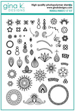 Cargar imagen en el visor de la galería, Gina K. Designs - Stamps - Mandala Maker 2. Mandala Maker 2 is a stamp set by Rina Krupsky. This set is made of premium clear photopolymer and measures 6&quot; X 8&quot;. Made in the USA. Available at Embellish Away located in Bowmanville Ontario Canada.
