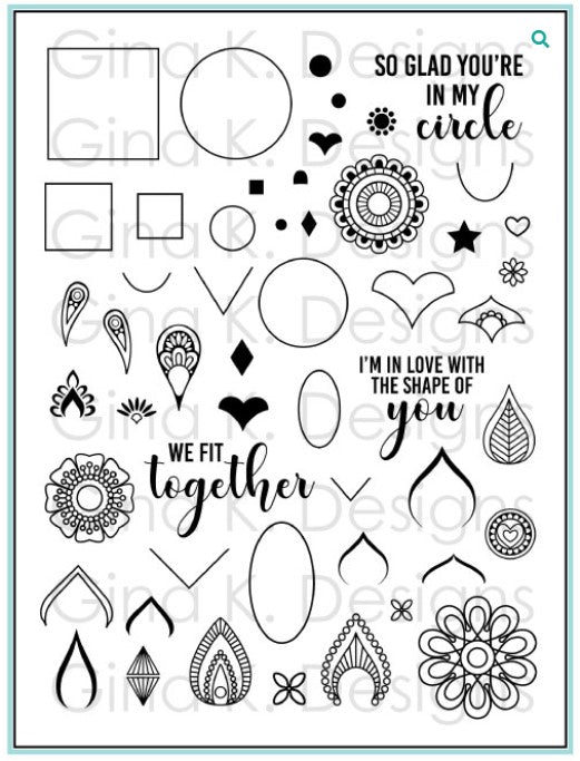 Gina K. Designs - Stamps - Mandala Maker. The Mandala Maker is a beautiful clear stamp set by Rina Krupsky. It is designed to work with the Wreath Builder Templates. (sold separately) Available at Embellish Away located in Bowmanville Ontario Canada.