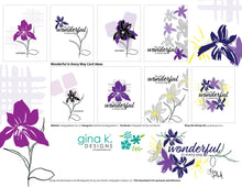 Load image into Gallery viewer, Gina K. Designs - Stamps - Wonderful In Every Way. Wonderful in Every Way is a stamp set by Lisa Hetrick. This set is made of premium clear photopolymer and measures 6&quot; X 8&quot;. Made in the USA. Available at Embellish Away located in Bowmanville Ontario Canada. Inspiration chart
