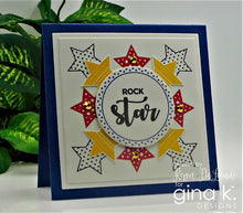 Cargar imagen en el visor de la galería, Gina K. Designs - Tools - Templates New &amp; Improved. The new and improved Wreath Builder Template 2-pack includes two templates and two positioning stars to make 3 3/4&quot; wreaths and 4&quot; wreaths. Available at Embellish Away located in Bowmanville Ontario Canada. Card by Rena D.
