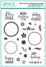 Charger l&#39;image dans la galerie, Gina K. designs - Stamps - Holiday Wreath Builder. The Holiday Wreath Builder Stamp set works with the Wreath Builder Templates. (sold separately Available at Embellish Away located in Bowmanville Ontario Canada.
