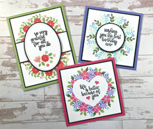 Load image into Gallery viewer, Gina K. designs - Stamps - Original Wreath Builder. The Original Wreath Builder stamp set contains images and greetings to create perfect wreath designs. Designed to go with the Wreath Builder Template sold separately. Available at Embellish Away located in Bowmanville Ontario Canada.
