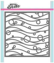 Load image into Gallery viewer, Heffy Doodle - Stencil - Bubble Waves. A stencil with a bubble wave design - perfect for creating fun backgrounds. Use with inks, markers, sprays, mists, embossing pastes and more. Measures approximately 6”x 6”. Available at Embellish Away located in Bowmanville Ontario Canada.
