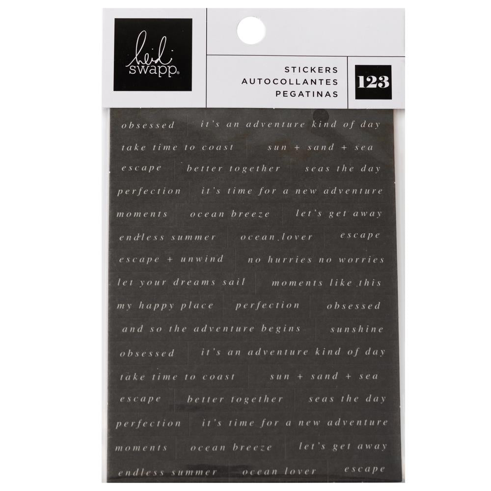 Heidi Swapp - Sentiment Stickers - 123/Pkg - Set Sail. Available at Embellish Away located in Bowmanville Ontario Canada.