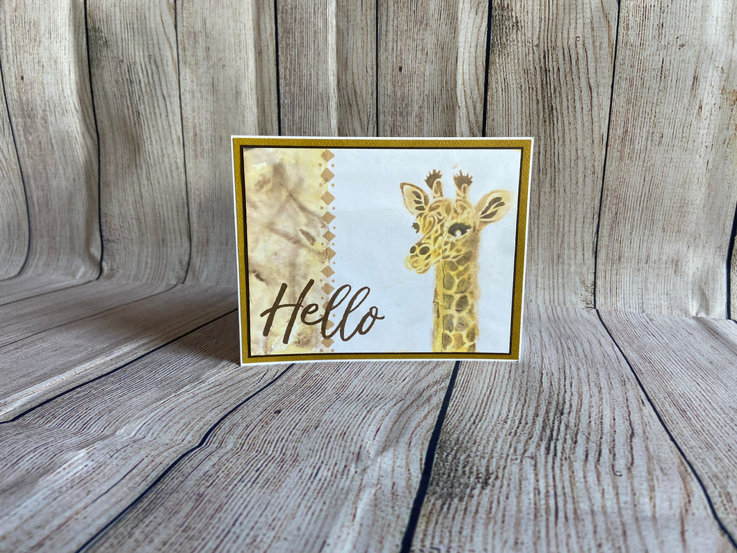 Giant Giraffe Hello Greeting Card