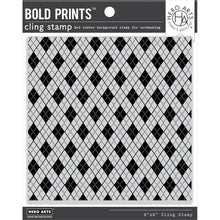 Load image into Gallery viewer, Hero Arts - Cling Stamp 6&quot;X6&quot; - Argyle Pattern Bold Prints. Are you ready for sweater weather? This Bold Print may look like it is only for holidays, but stamp this in a bright Ombre ink and this will be your new favorite year-round stamp. It is a classic pattern with endless uses. Also one of our favorites for mixed media projects. Available at Embellish Away located in Bowmanville Ontario Canada.
