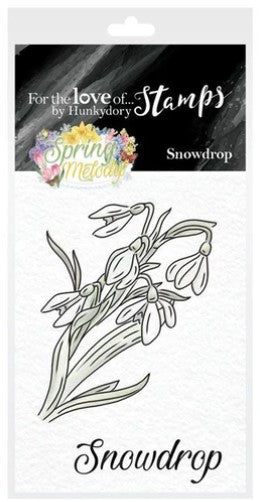 Hunkydory Crafts - For the Love of Stamps - Mini Stamps - Snowdrop. This fifth launch of Forever Florals celebrates the beauty of springtime flowers and the stunning bright colours the season brings. Spring refers to the ideas of rebirth, rejuvenation, renewal, resurrection and regrowth. This stamp set features the beautiful Snowdrop flower. Available at Embellish Away located in Bowmanville Ontario Canada.