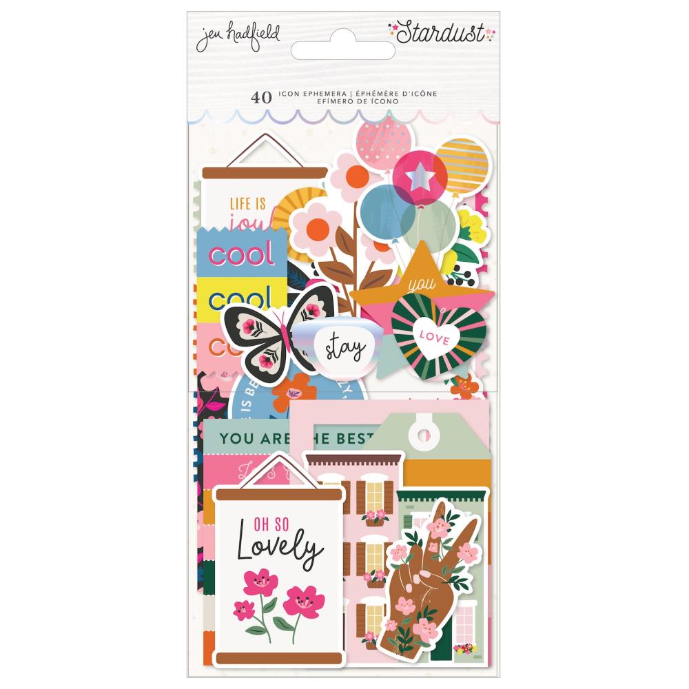 Jen Hadfield - Ephemera Cardstock Die-Cuts - W/Silver Foil Accents - Stardust. Embellishments can add whimsy, dimension, color and style to greeting cards, scrapbook pages, altered art, mixed media and more. Available at Embellish Away located in Bowmanville Ontario Canada.