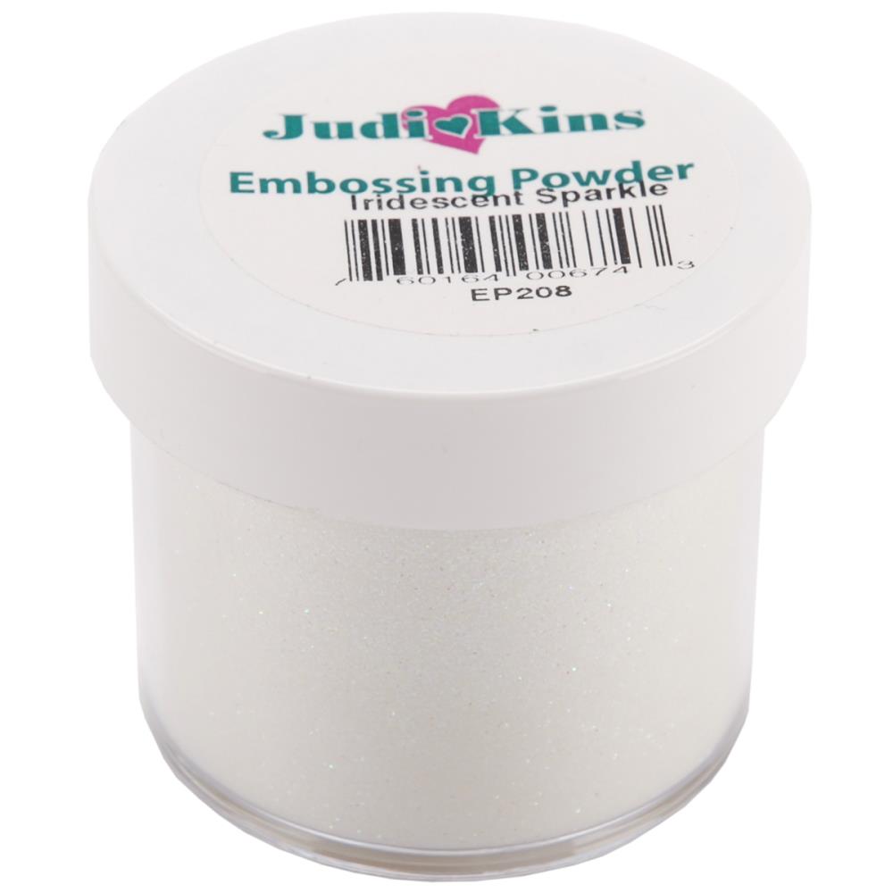 Judikins - Embossing Powder - 2oz - Iridescent Sparkle. What a beautiful way to add color, dimension and sparkle to anything you make with stamping. Clear thick embossing powder with clear glitter that hints of color. Sparkle color changes with added heat. Available at Embellish Away located in Bowmanville Ontario Canada.
