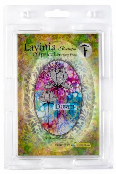 Lavinia Stamps - Gel Press - Olipsical. We do not recommend storing the plates with the Mylar sheets that come with them. These are simply part of the post-manufacturing process and can be discarded after first use. Remove the product insert, and store your Gel Press plate in the clamshell packaging. This oval Gel Press plate is specially produced for Lavinia Stamps. Size: 3.75 x 5.75 inches. Available at Embellish Away located in Bowmanville Ontario Canada.