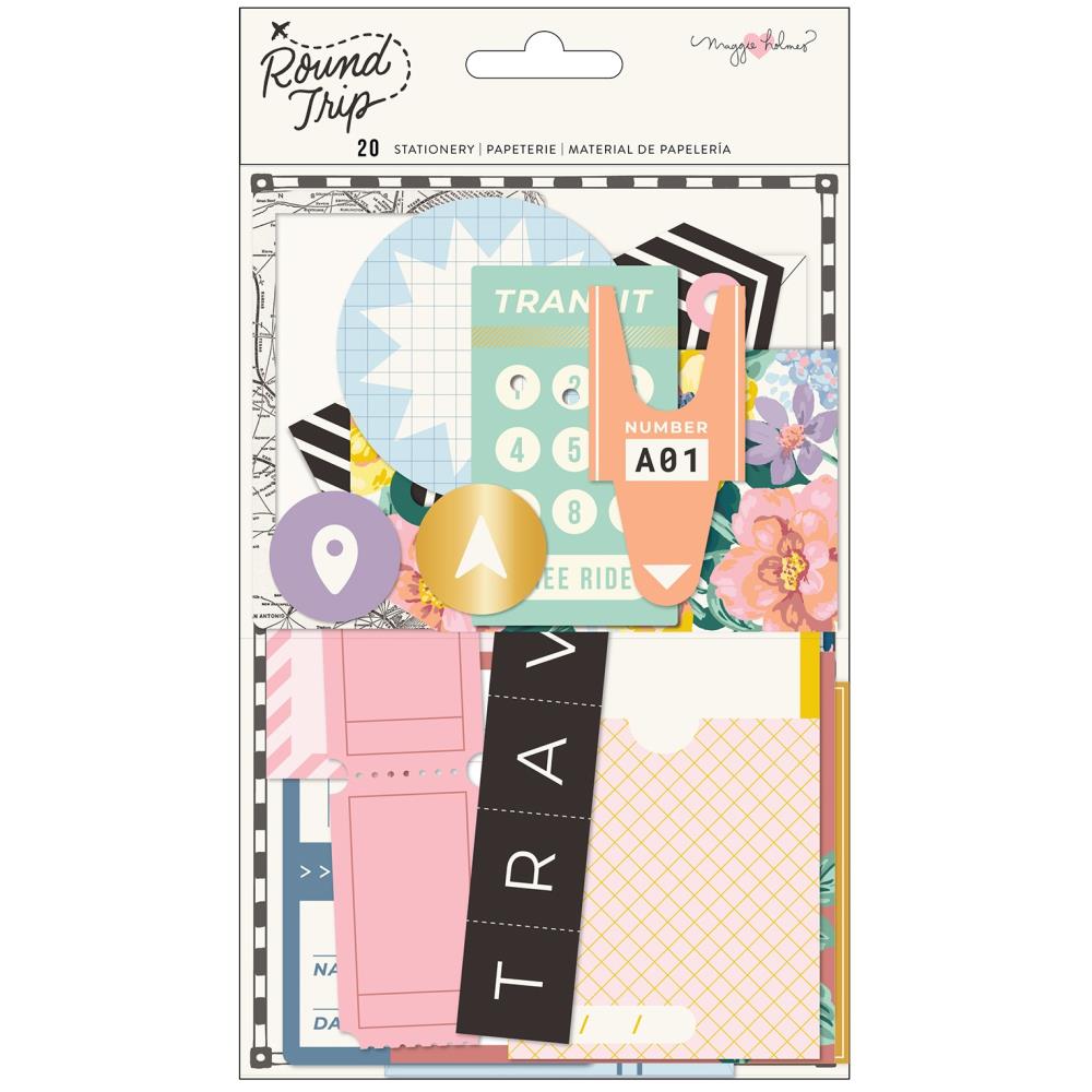 Maggie Holmes - Stationery Pack - Round Trip W/Gold Foil - 20/Pkg. Available at Embellish Away located in Bowmanville Ontario Canada.