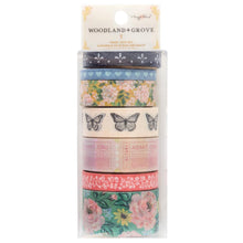 Load image into Gallery viewer, Maggie Holmes - Washi Tape - 7/Pkg - W/Gold Foil Accents - Woodland Grove. Available at Embellish Away located in Bowmanville Ontario Canada.
