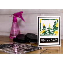 Load image into Gallery viewer, Maker Forte - Clear Stamps By Hedgehog Hollow 6&quot;X8&quot; - Easy Winter Watercolor Scenes. The Easy Winter Watercolor Scenes photopolymer stamp set makes it simple to create watercolor images. Designed by The Hedgehog Hollow. Measures 6 inches by 8 inches with 11 individual stamps. Made in USA. Available at Embellish Away located in Bowmanville Ontario Canada. Card Example
