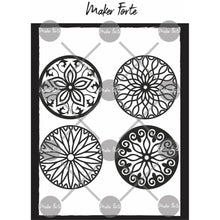 Load image into Gallery viewer, Maker Forte - Stencils Spotlight Insert - Collection 2. This package includes 4 circle dies that measure 3.5&quot; and designed to coordinate with the Spotlight Stencil Line. Made in USA. Available at Embellish Away located in Bowmanville Ontario Canada.
