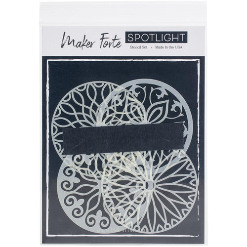 Maker Forte - Stencils Spotlight Insert - Collection 2. This package includes 4 circle dies that measure 3.5