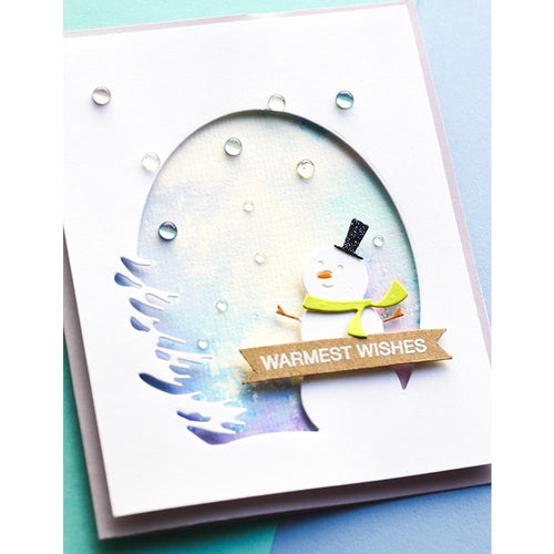 Memory Box - Dies - Oval Snowman Collage. Available at Embellish Away located in Bowmanville Ontario Canada. Card example by brand ambassador.