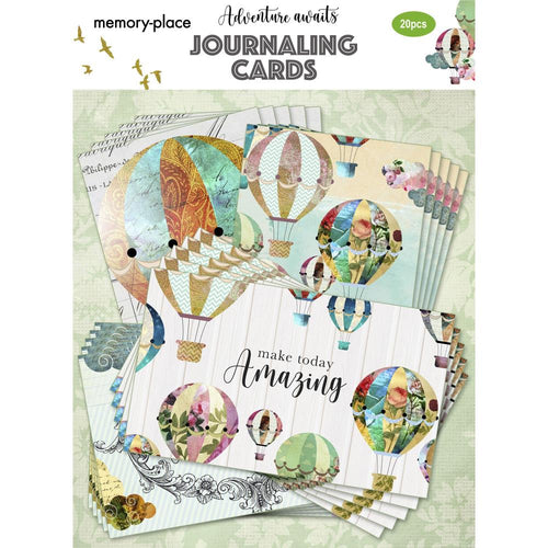 Memory Place - Adventure Awaits - Journaling Cards - 20/Pkg. Made in Japan. Available at Embellish Away located in Bowmanville Ontario Canada.