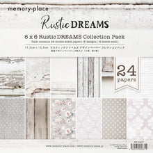 Load image into Gallery viewer, Memory Place - Double-Sided Paper Pack 6&quot;X6&quot; - 24/Pkg - Rustic Dreams. This pack includes 6 designs, 4 sheets each. Made in Japan. Available at Embellish Away located in Bowmanville Ontario Canada.
