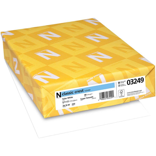 Neenah Paper-Classic Crest Cardstock: Solar White. Perfect for school, office or home! Purchase Singles or 250 11x8-1/2 inch sheets of cardstock. Made in USA. Available at Embellish Away located in Bowmanville Ontario Canada.