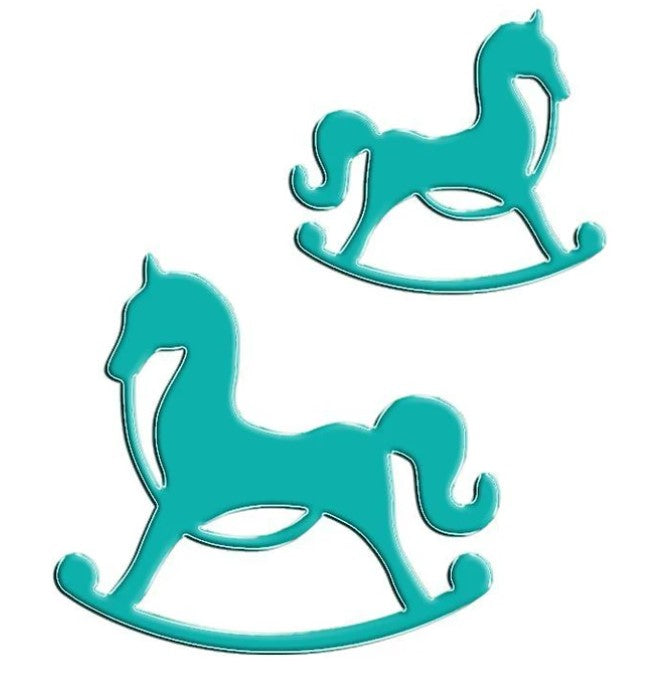 Nellie's Choice - Vintasia Dies - Rocking Horses. Cuts the silhouette of 2 sizes of rocking horses.  Sizes: 2 1/4