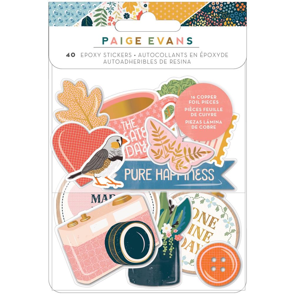 American Crafts - Paige Evans - Bungalow Lane - Epoxy Stickers - 40/Pkg. Available at Embellish Away located in Bowmanville Ontario Canada.
