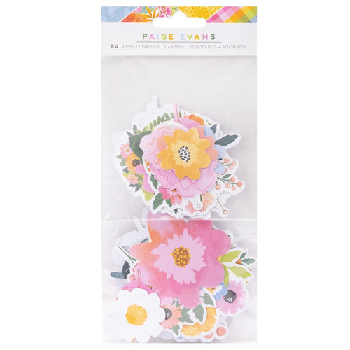 Paige Evans - Ephemera Cardstock Die-Cuts - Garden Shoppe - Floral. This package includes 50 die-cut cardstock pieces. Available at Embellish Away located in Bowmanville Ontario Canada.