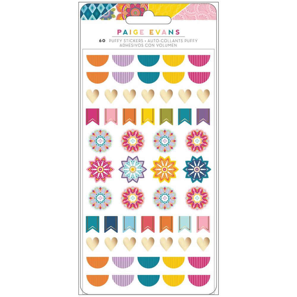 American Crafts - Paige Evans - Wonders Puffy Stickers 60/Pkg.  Available at Embellishaway.ca in Bowmanville Ontario Canada.