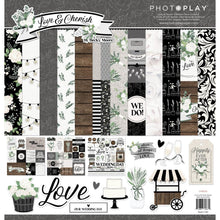 Load image into Gallery viewer, PhotoPlay - Collection Pack 12&quot;X12&quot; - Love &amp; Cherish. his package includes 12 Sheets of 12x12, 2 each and 1 12x12 Sticker Element Sheet.  Coordinating Options: Ephemera Die Cuts, Photopolymer Stamp, Etched Die, Stencil 6x6. Available at Embellish Away located in Bowmanville Ontario Canada.
