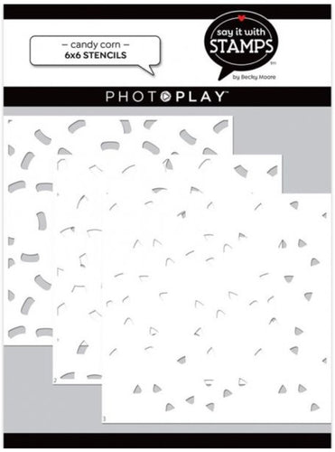 Photoplay - Say It With - Layer Stencils - 6x6 - Candy Corn. Available at Embellish Away located in Bowmanville Ontario Canada.
