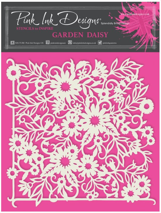 Pink Ink Designs - Plantilla de 7 x 7 pulgadas - Margarita de jardín