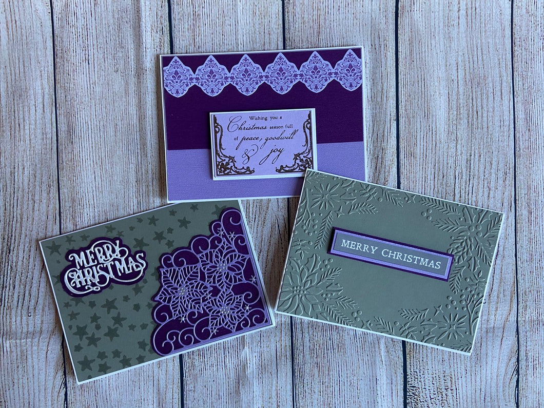 Simplistic Purple Christmas Greeting Card Set