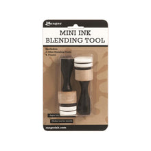 Load image into Gallery viewer, Ranger - Mini Ink Blending Tool - 1&quot;. RANGER-Mini Ink Blending Tool. Apply inks and other mediums to paper crafting projects mess-free. The mini blending foam attaches easily to the Mini Ink Blending Tool. This package contains two 3x1x1 inch mini blending tools and four 1 inch round foams. Imported. Available at Embellish Away located in Bowmanville Ontario Canada.
