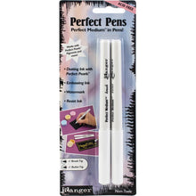 Load image into Gallery viewer, RANGER-Perfect Pen. Perfect Medium in pens! Works with Perfect Pearls Pigments and more! Perfect Pens work great as a resist ink, embossing ink and watermark too! Great for scrapbooking, card making and paper crafting! This package contains two acid free pens: one Bullet and one Brush. Made in USA. Available at Embellish Away located in Bowmanville Ontario Canada.
