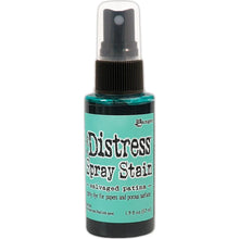 गैलरी व्यूवर में इमेज लोड करें, Tim Holtz - Distress Spray - Stain. Spray directly on porous surfaces a quick, easy ink coverage. Mist with water to blend color and get mottled effects. This package contains one 1.9oz. Comes in a variety of colors. Available at Embellish Away located in Bowmanville Ontario Canada. Salvaged Patina
