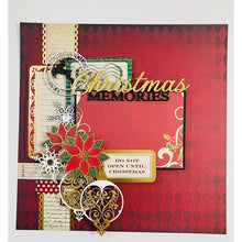 將圖片載入圖庫檢視器 Scrapaholics - Laser Cut Chipboard - 2mm Thick - Christmas Memories - 2&quot;X6.5&quot;. Available at Embellish Away located in Bowmanville Ontario Canada. 12x12 layout example by brand ambassador.
