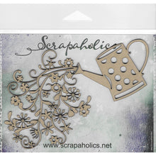 Load image into Gallery viewer, Scrapaholics - Laser Cut Chipboard 2mm Thick - Watering Can. Size 6&quot;X3.5&quot;. These chipboard shapes with detailed laser cut designs are perfect for complementing all your crafting projects! This package contains 1 piece. Size is approximately 6 inches wide and 3.5 inches high. Design: Watering Can. Made in USA. Available at Embellish Away located in Bowmanville Ontario Canada.
