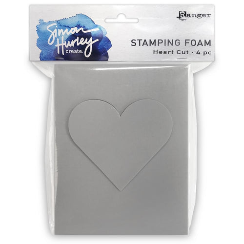 Simon Hurley - create. Stamping Foam Shapes - Heart Cut. Simon Hurley create. Stamping Foam Shapes are moldable foam pieces that are great for creating original and unique stamps. To use, heat foam with Heat It Craft Tool. Then, press foam into textured surface and hold in place for 5-10 seconds. Ink with Simon Hurley create. Available at Embellish Away located in Bowmanville Ontario Canada.