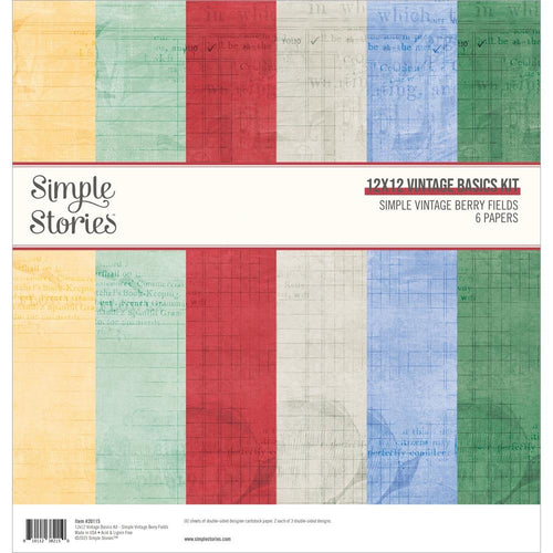 Simple Stories - Basics Double-Sided Paper Pack 12X12 - 6/Pkg - Simple Vintage Berry Fields. The perfect start to all your paper crafting projects! This package contains six 12x12 inch double-sided sheets in three different colors. Acid and lignin free. Available at Embellish Away located in Bowmanville Ontario Canada.