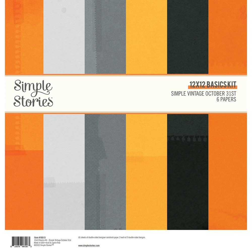 Simple Stories - Basics Double-Sided Paper Pack 12