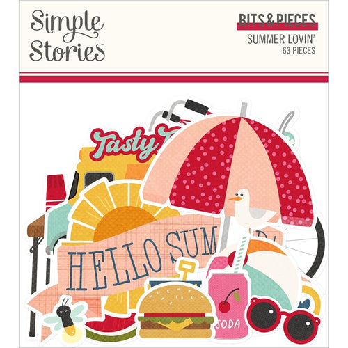 Simple Stories - Bits & Pieces Die-Cuts - 63/Pkg - Summer Lovin'. Available at Embellish Away located in Bowmanville Ontario Canada.