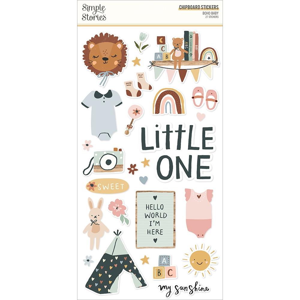 Simple Stories - Boho Baby - Chipboard Stickers - 6